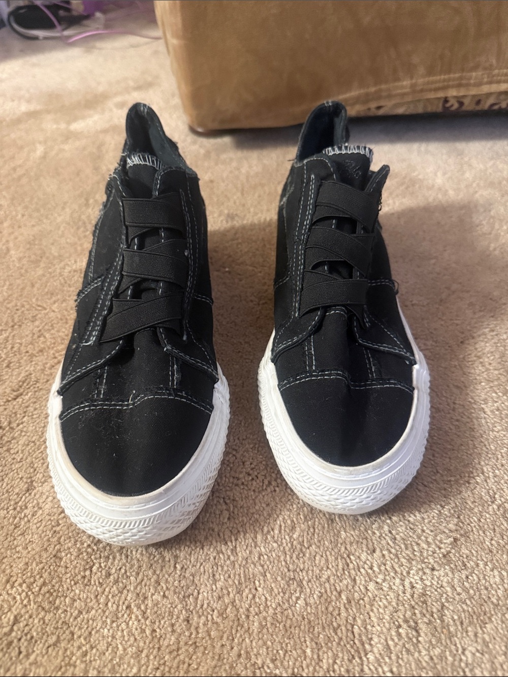 Women’s Black Canvas Blowfish Malibu deconstructed Sneakers